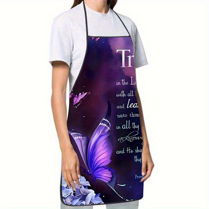 Home Cooking Quotes - 1 Piece Inspirational Bible Quote ApronPurple