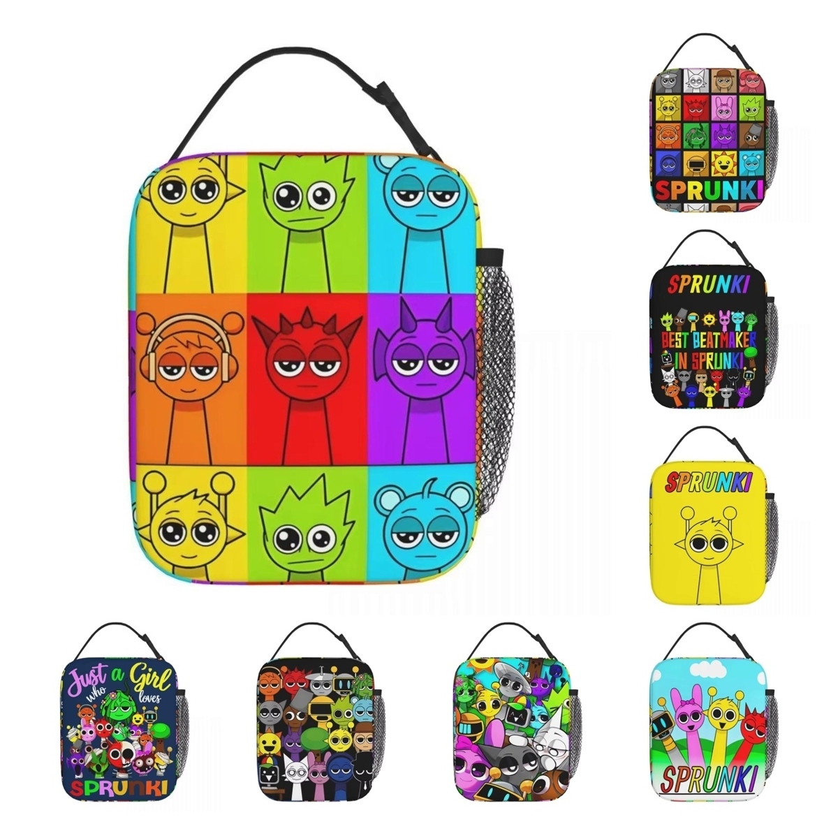 Home Cooking Game - Sprunki Characters Game Insulated Lunch Bags