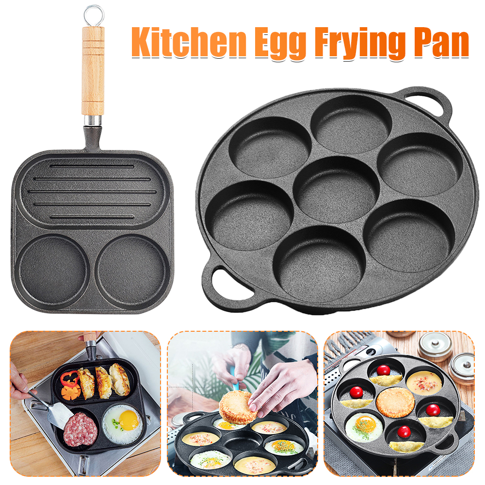 Takoyaki Pan Cast - 7-3 Hole Non-Stick Kitchen Cooking Ham