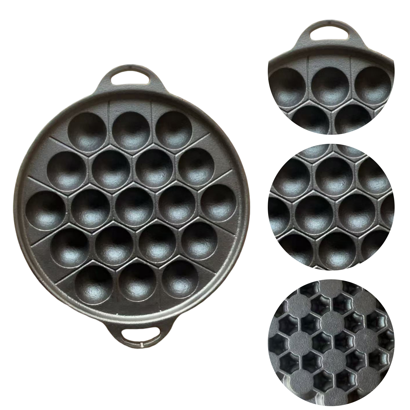 Takoyaki Pan Cast - 19 Holes Octopus Ball Maker Non-Stick