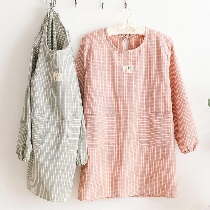 Home Cooking Oil Disposal - Long Sleeve Apron Women's Fashionable Oil-Resistant