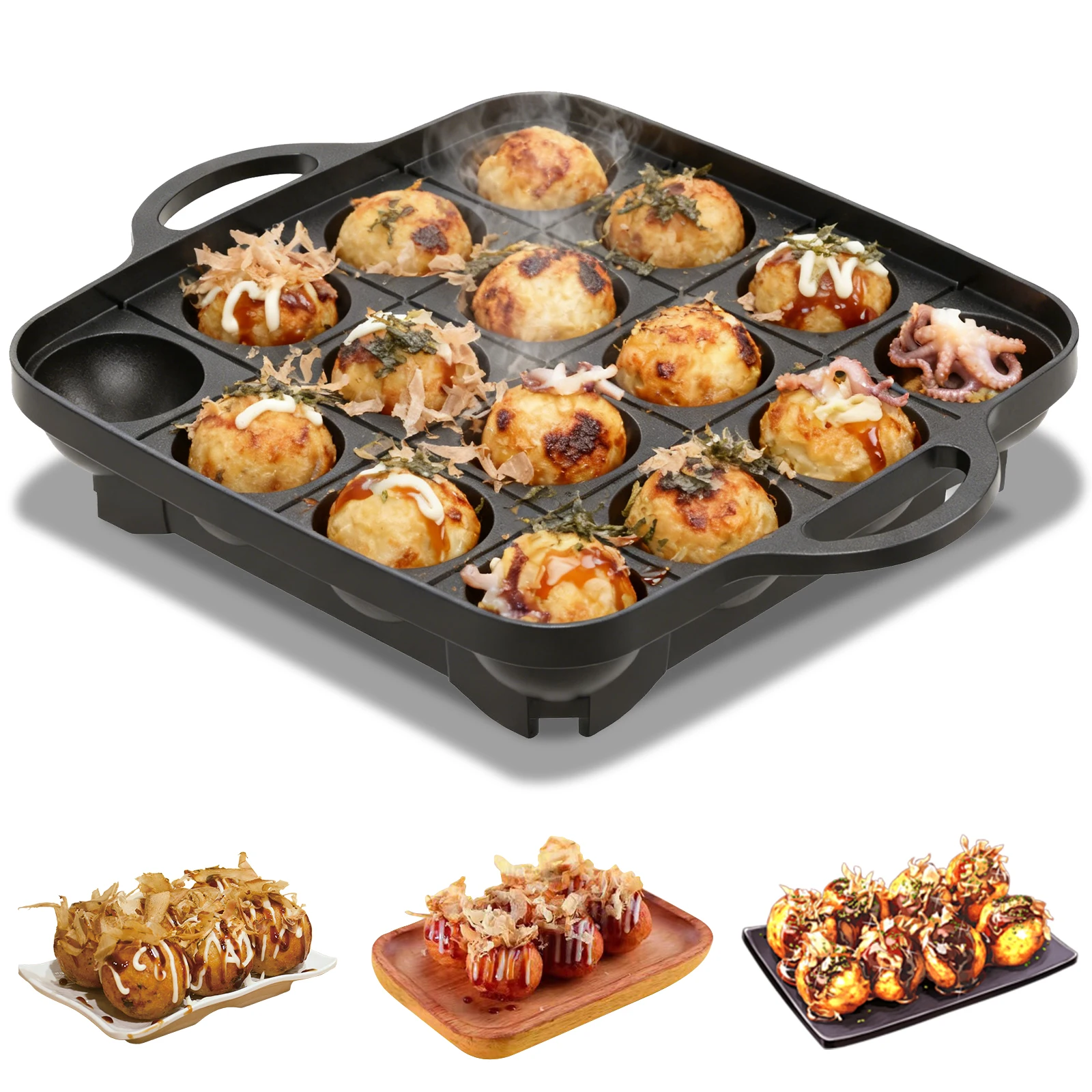 16 Holes Takoyaki Pan Cast Alu - Takoyaki Pan Cast ulasan dan harga