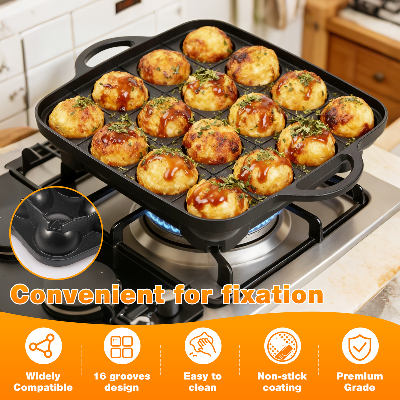 Takoyaki Pan Nonstick Japanese - Takoyaki Pan Cast ulasan dan harga