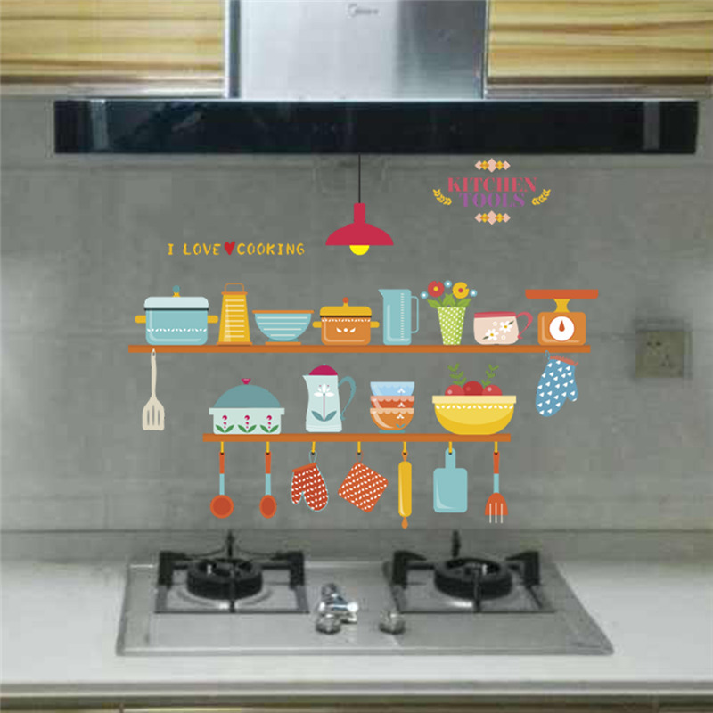 Kitchen Tools Pattern Wall Sti - Home Cooking Quotes ulasan dan harga