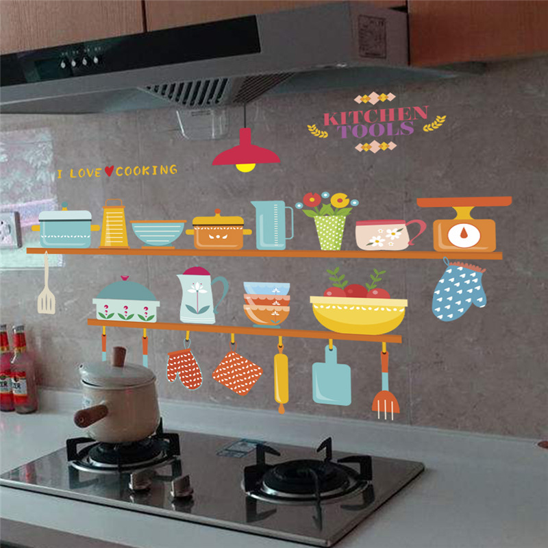 Kitchen Tools Pattern Wall Sti - Home Cooking Quotes ulasan dan harga