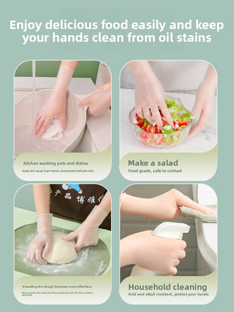 Food ade PVC Gloves Disposable - Home Cooking Oil Disposal ulasan dan harga