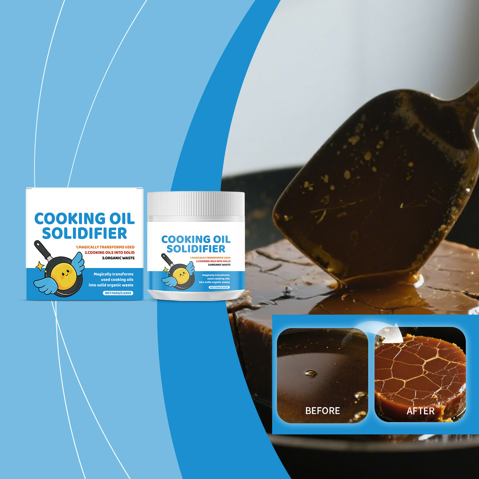 Practical Cooking Oil Solidifi - Home Cooking Oil Disposal ulasan dan harga