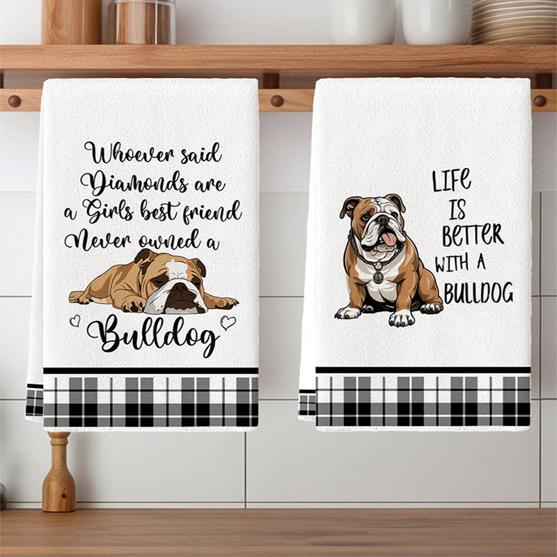 2Pcs, Bulldog Cute Quotes Kitc - Home Cooking Quotes ulasan dan harga