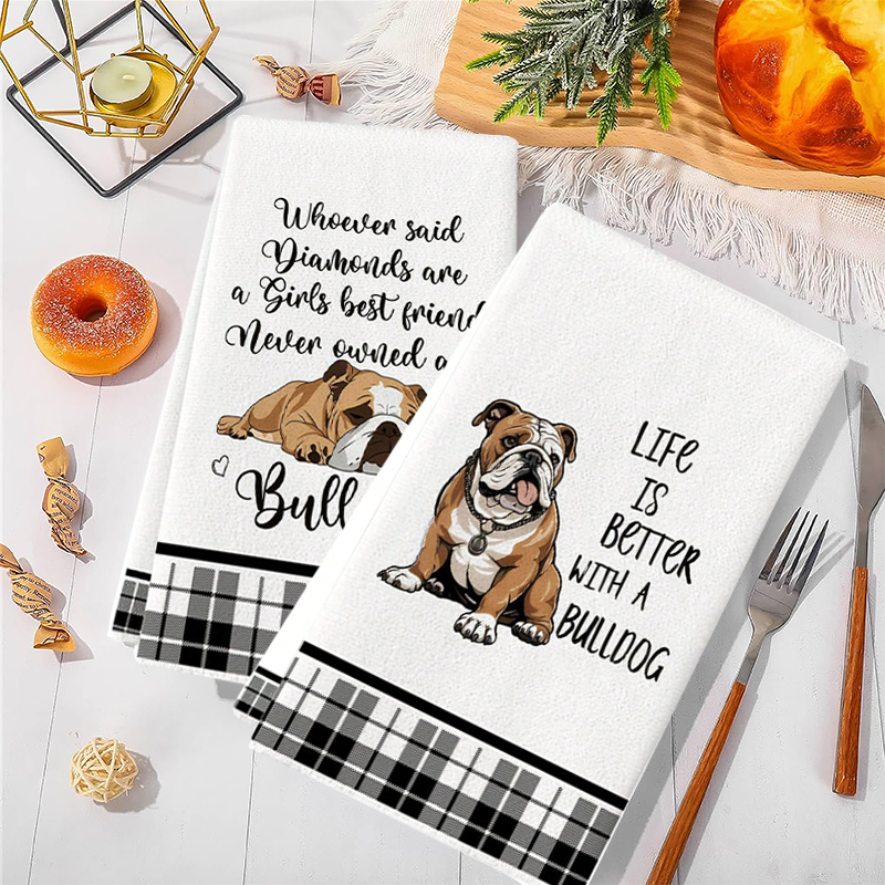 2Pcs, Bulldog Cute Quotes Kitc - Home Cooking Quotes ulasan dan harga