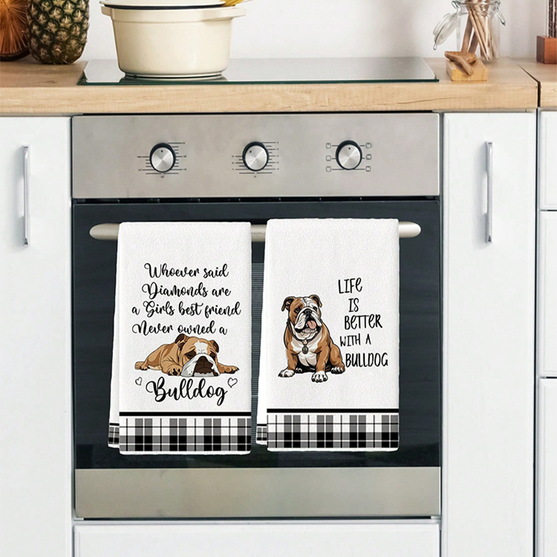 2Pcs, Bulldog Cute Quotes Kitc - Home Cooking Quotes ulasan dan harga