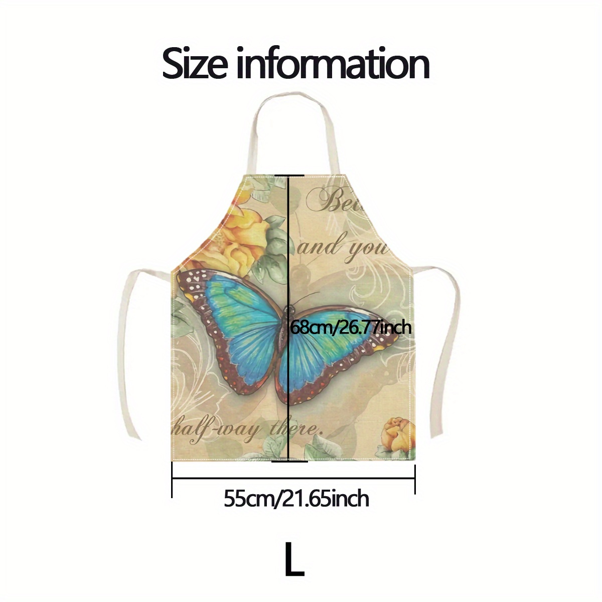 1pc Butterfly Flower Art Apron - Home Cooking Quotes ulasan dan harga