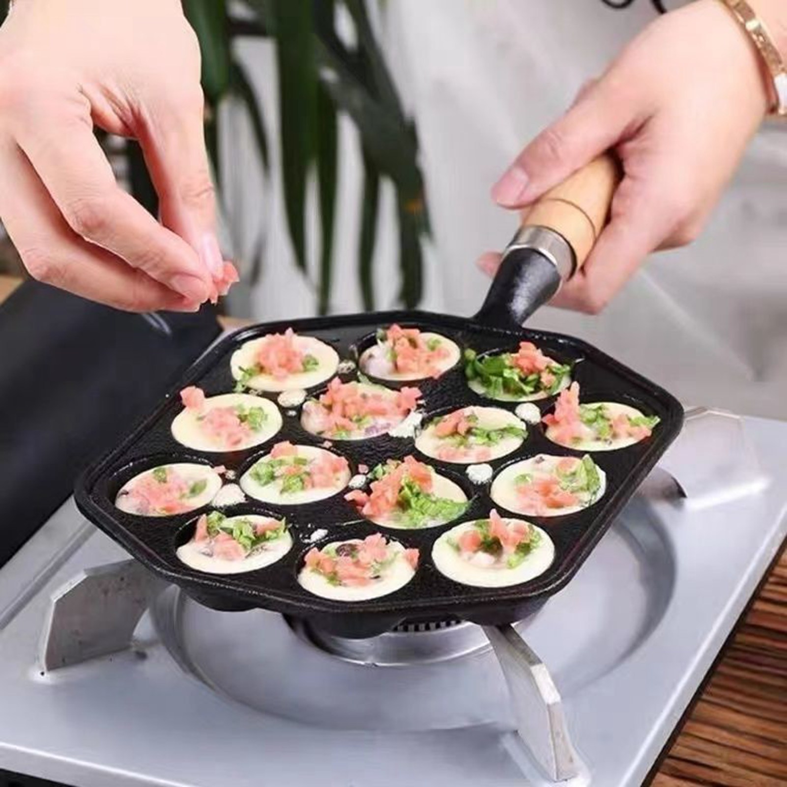 14 Holes Takoyaki Pancake Ball - Takoyaki Pan Cast ulasan dan harga