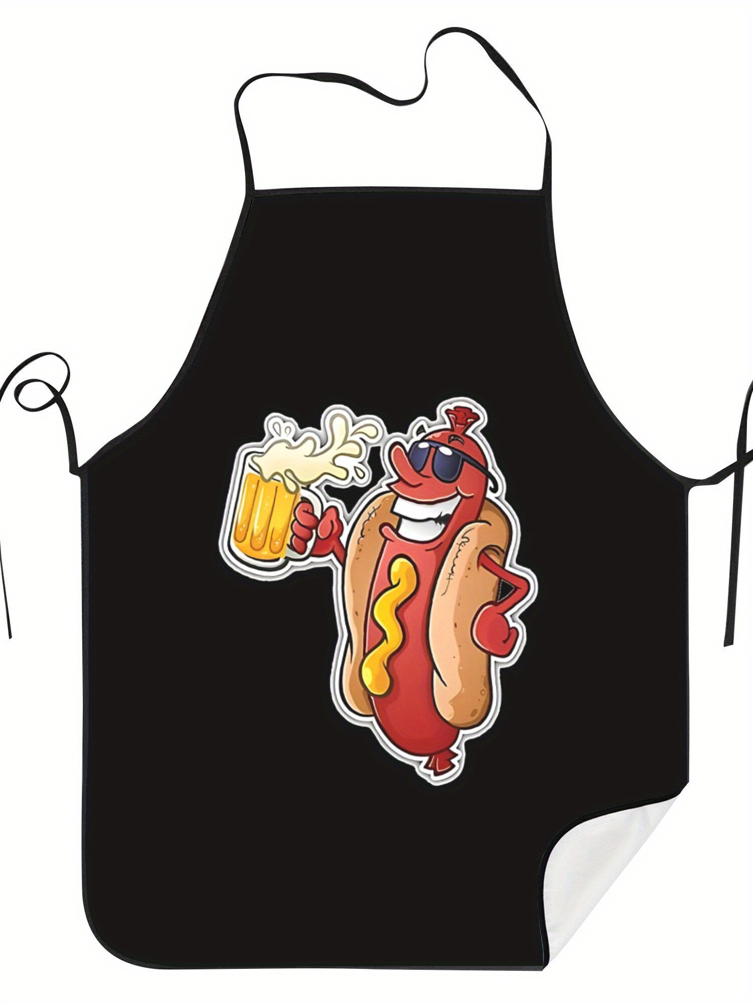 Hot Dog Pattern Print Apron, F - Home Cooking Fast Foods ulasan dan harga